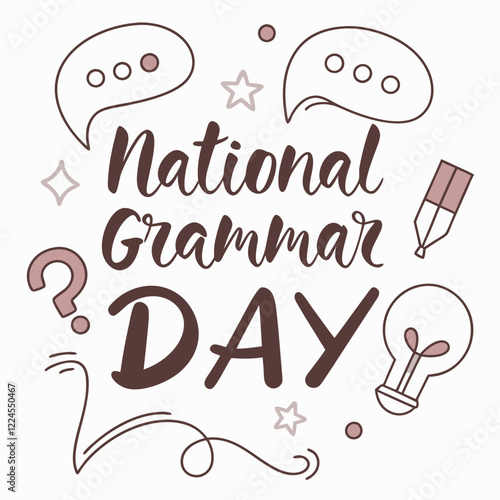 NATIONAL GRAMMAR DAY silhouette vector illustration