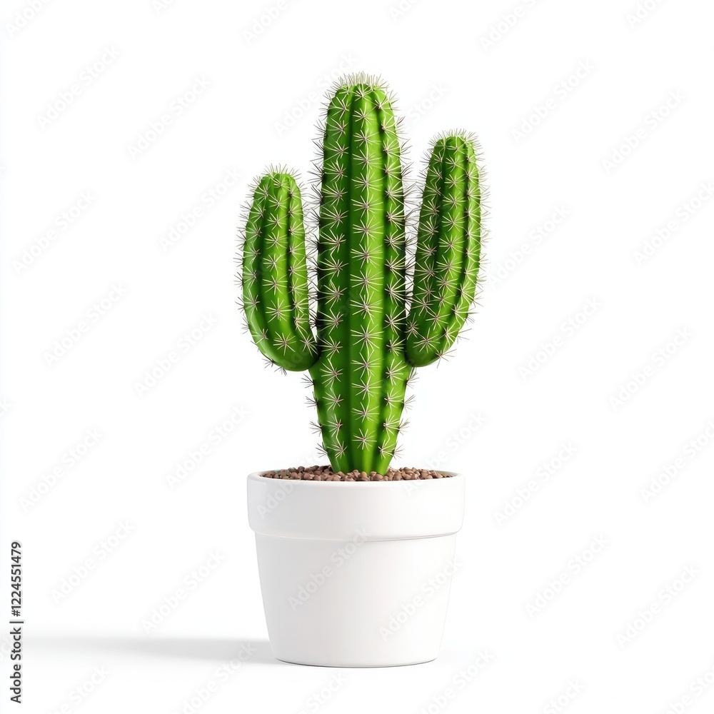 Cactus in a white pot, isolated background Cactus in a white pot, isolated background