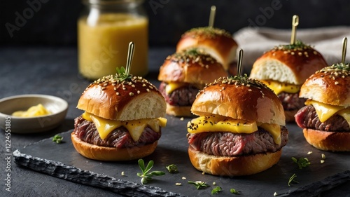 Wallpaper Mural Gourmet Hawaiian Sliders with Beef, Cheese, Pineapple, and Poppy Seed Butter Sauce Torontodigital.ca