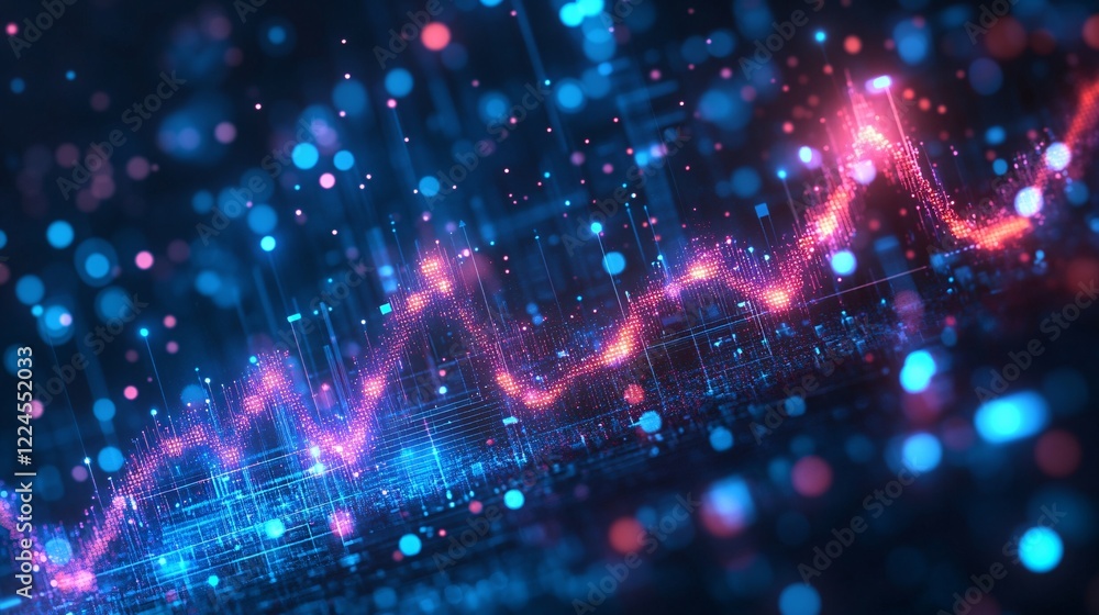 Fototapeta premium Analyzing data trends and patterns digital environment infographic visualization tech concept