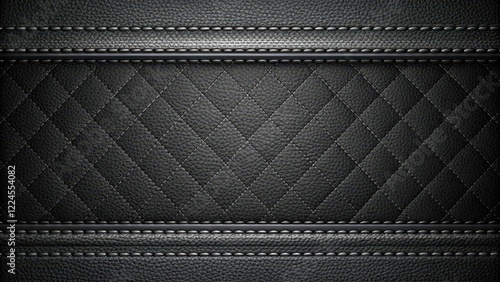 Wallpaper Mural Leather background with horizontal stitched black lines creating a geometric pattern , black leather background, fabric Torontodigital.ca