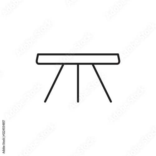 Camping table icon in black line stroke style