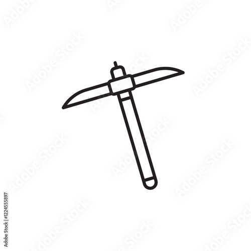 Pick axe icon in black line stroke style