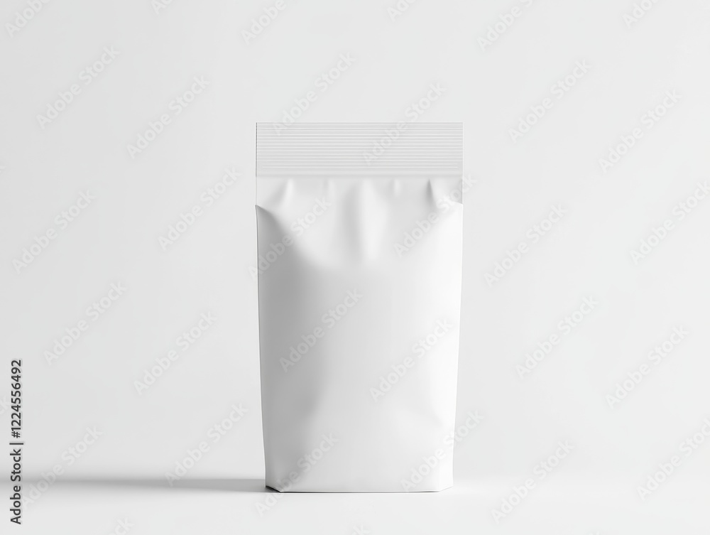 Blank white stand-up pouch bag mockup. Blank white stand-up pouch bag mockup.