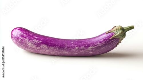 Wallpaper Mural Single Purple Eggplant with White Stripes on White Background Torontodigital.ca