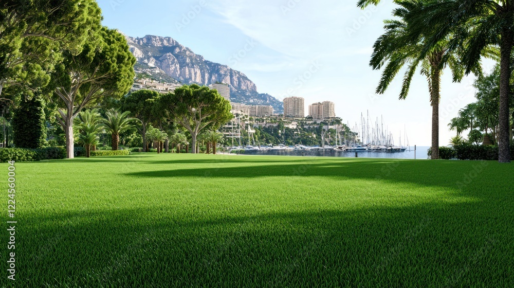 Fototapeta premium Coastal Park Landscape with Ocean View