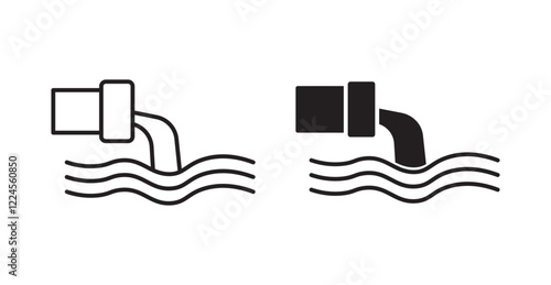 Sewage icon pack in flat and line vector.