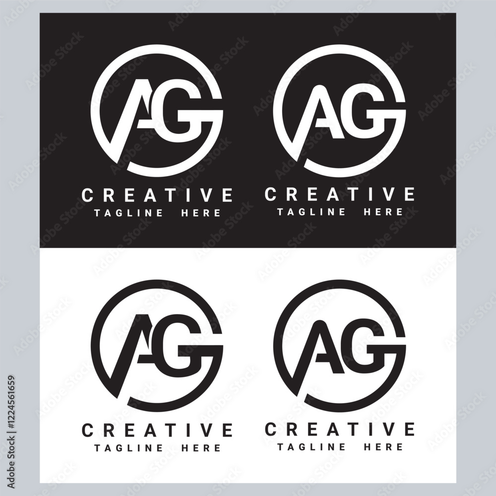 Initial Letter AG A G Logo Design with Creative Modern Business Typography Vector Template. Initial Letter AG A G Logo Design with Creative Modern Business Typography Vector Template.