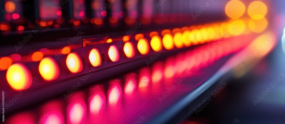 Illuminated LED Strip Lights: A Close-Up View of Warm and Cool Colors Illuminated LED Strip Lights: A Close-Up View of Warm and Cool Colors