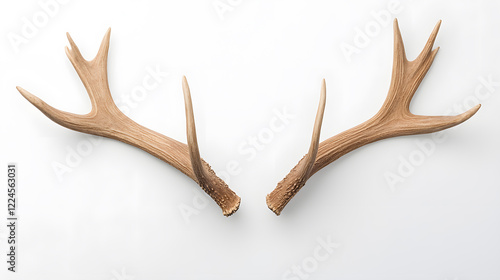 Reindeer horns, deer antlers isolated on white background photo