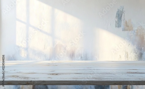 Wallpaper Mural Empty wooden table in front of blurred background. For product display Torontodigital.ca