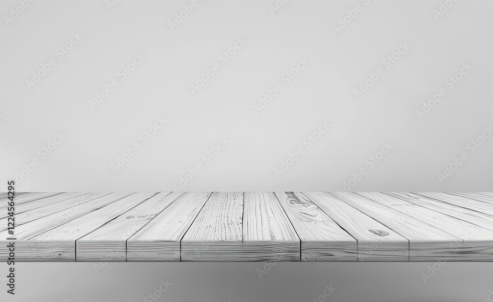 Empty wooden table in front of blurred background. For product display