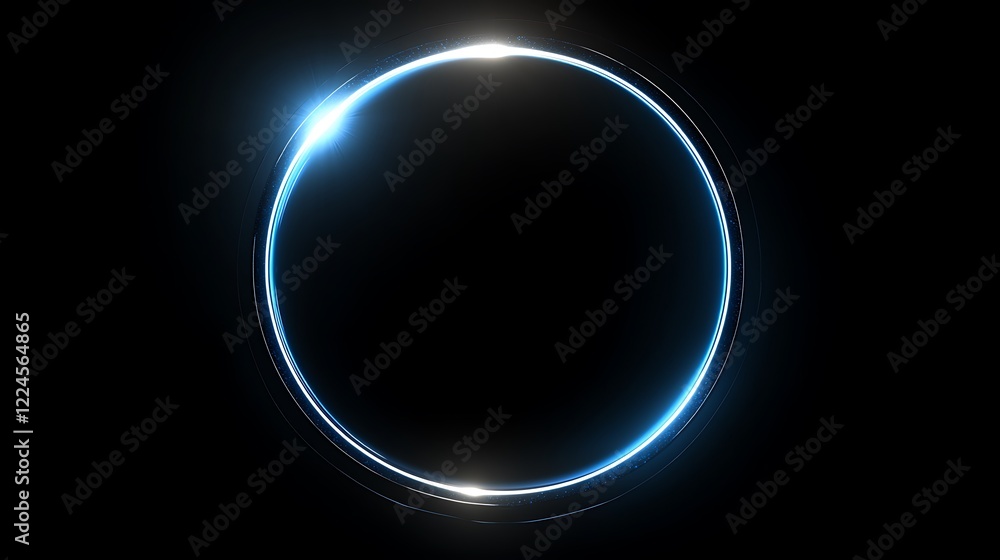 Glowing Blue Circle Abstract Light Design Glowing Blue Circle Abstract Light Design
