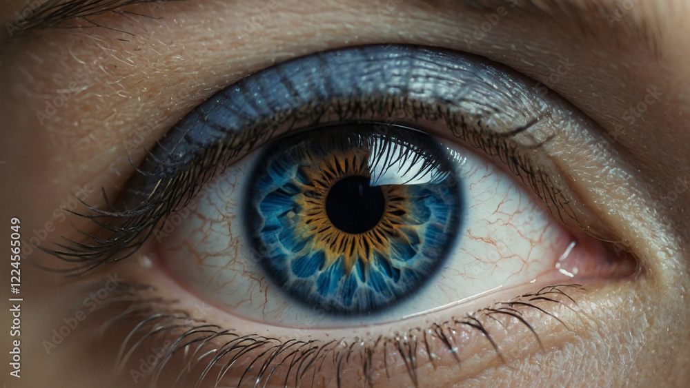 Fototapeta premium ultra closeup of blue human eye iris