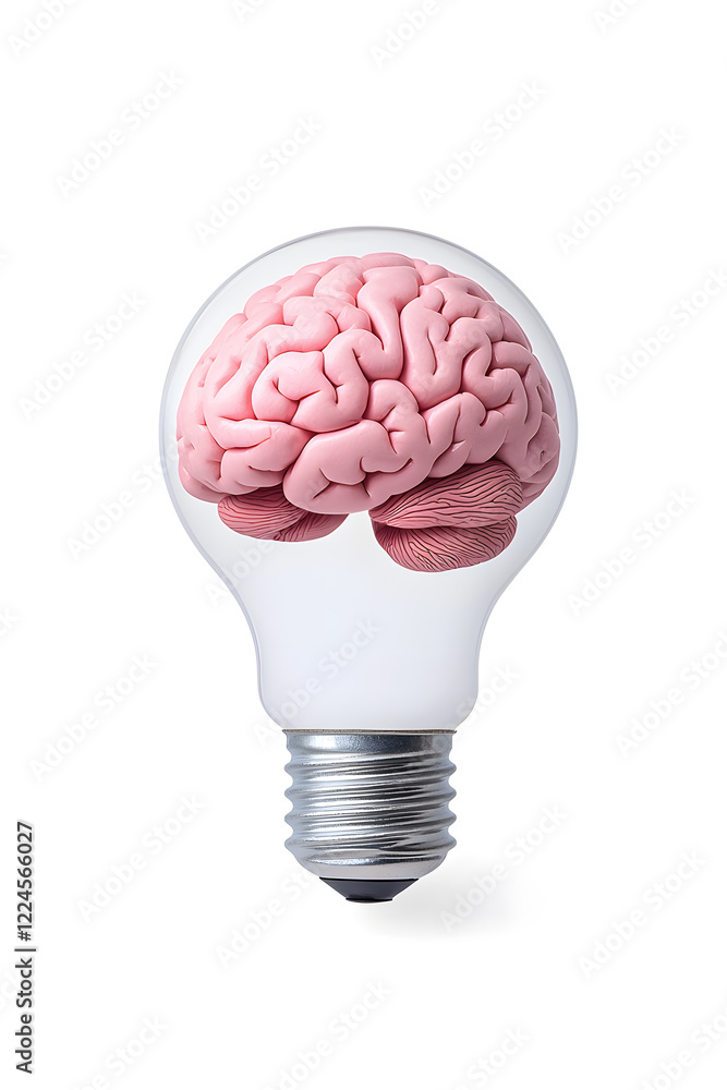 Human brain inside a light bulb representing the power of thinking
Human brain inside a light bulb representing the power of thinking