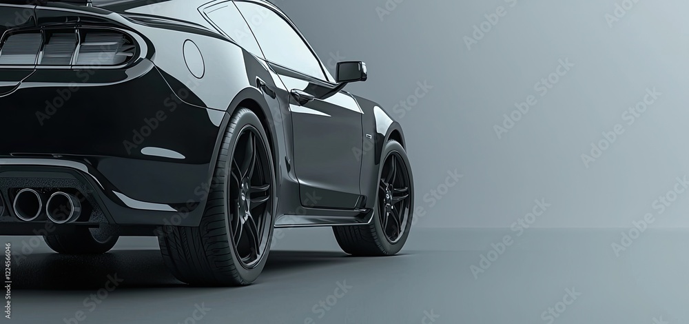 Black sports car with blank surface for your creative design Black sports car with blank surface for your creative design