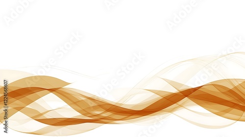 Abstract Brown Waves Flowing On White Background