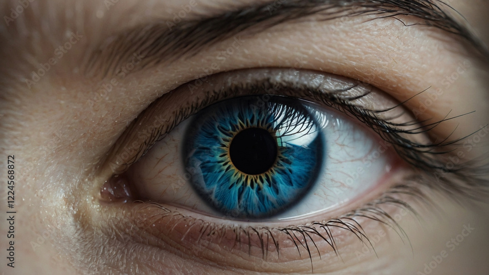 Fototapeta premium ultra closeup of blue human eye iris