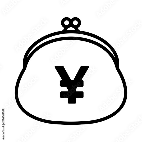 Coin purse with yen mark icon.