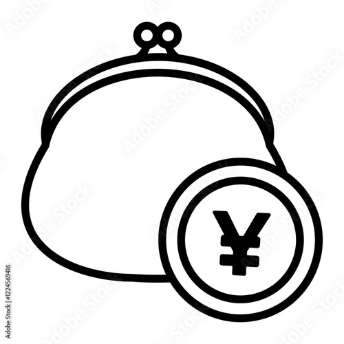 Coin purse and yen icon.