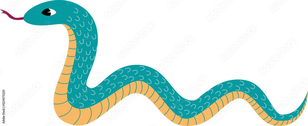Naklejka premium Cute Green Snake Illustration for Chinese New Year