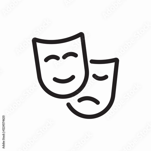 Theater drama masks icon vector sign