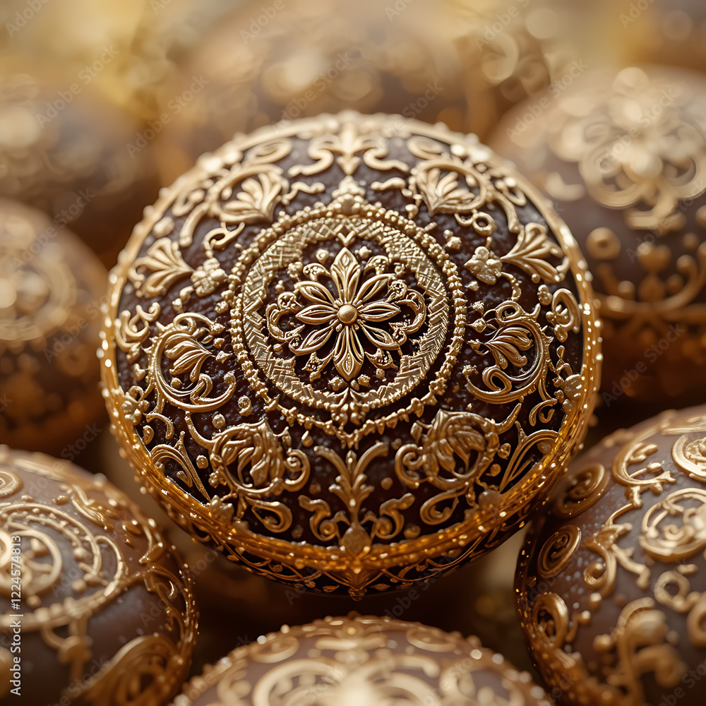 Ornate Golden Filigree Eggs: A Luxurious Baroque Design Ornate Golden Filigree Eggs: A Luxurious Baroque Design