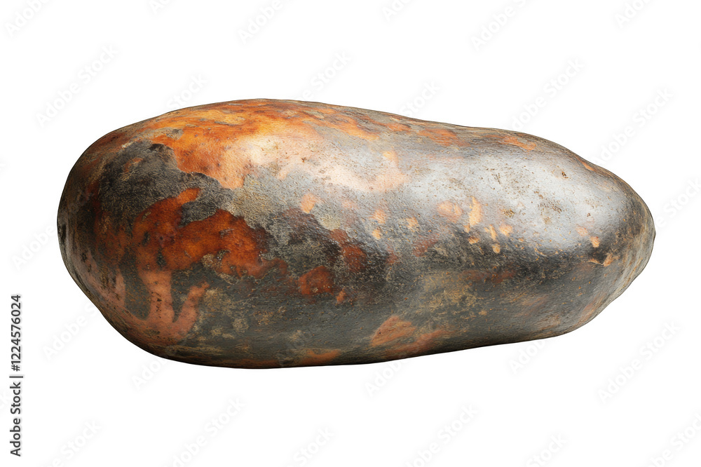 A large orange potato with a hole in it A large orange potato with a hole in it