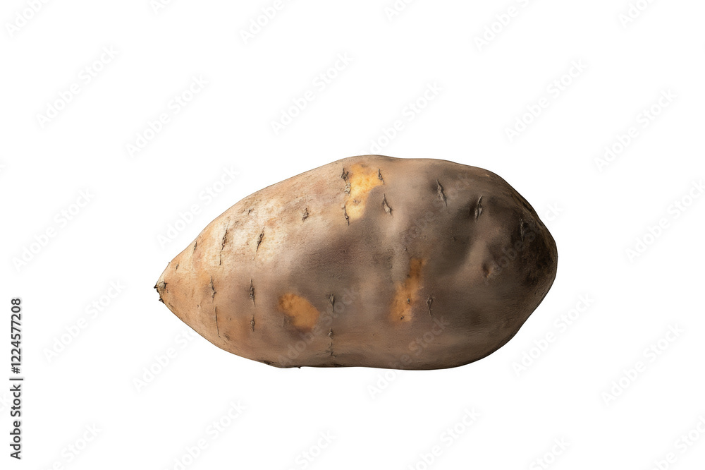 A large orange potato with a hole in it A large orange potato with a hole in it