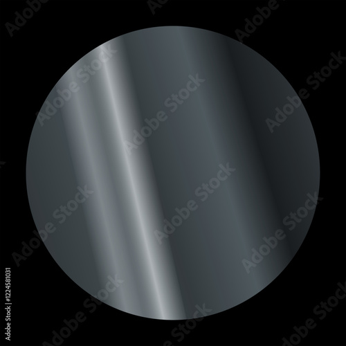 Texture of round plate with reflection from sunlight. Reflection for glasses, mirror, windows. Beautiful reflection with blue tint on artificial black background