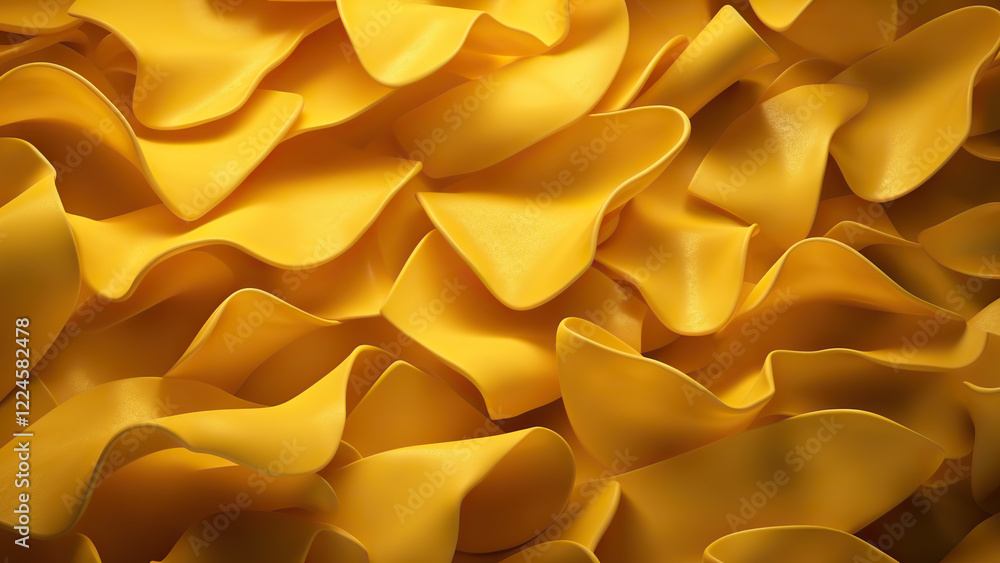 Close-Up of Vibrant Yellow Pasta Sheets Close-Up of Vibrant Yellow Pasta Sheets
