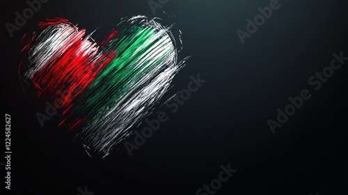 Oman Flag Heart: A Brushstroke of Patriotism and Love for Oman photo