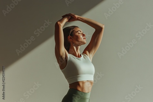 Wallpaper Mural Dynamic pose captures elegance and strength in soft natural ligh Torontodigital.ca