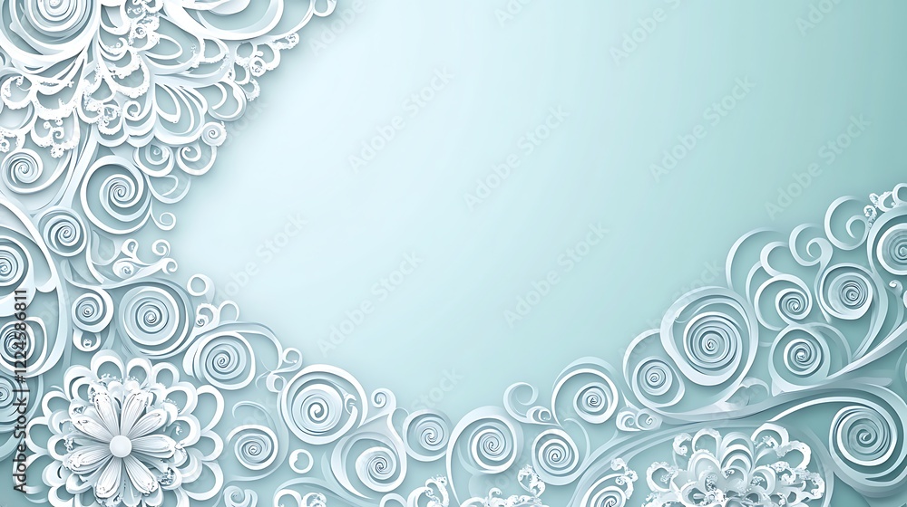 Fototapeta premium Elegant Paper Cut Floral Design Background