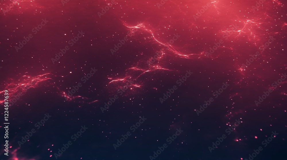 Naklejka premium Crimson Nebula Cosmic Dust and Glowing Gas Clouds