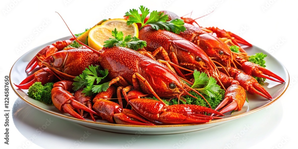 Delicious Crayfish on Plate - Gourmet Seafood Dish Delicious Crayfish on Plate - Gourmet Seafood Dish