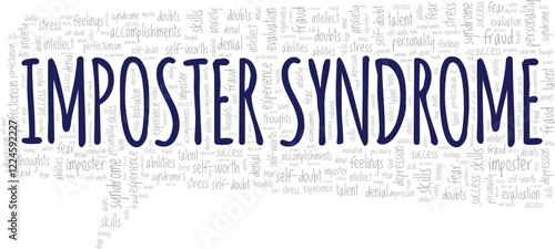 Imposter Syndrome word cloud conceptual design isolated on white background.