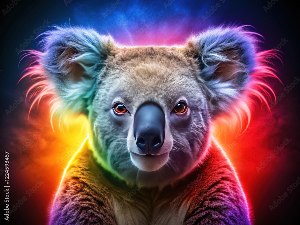 Obraz premium Koala Silhouette, Vivid Colors, Artistic Nature Photography