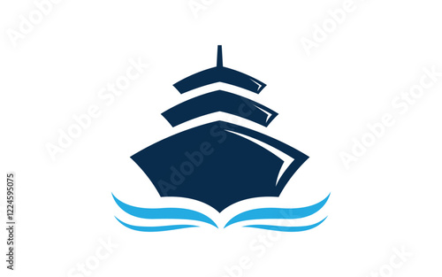 Cruise ship Logo Template vector icon illustration design