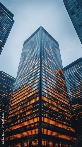 Wallpaper Mural A corporate office building glowing in the evening light, representing modern business success. Torontodigital.ca