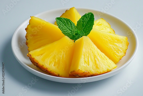 Sliced Siang Pines on a White Background - Ideal for Food Blogs and Recipe Websites