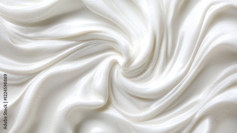 Obraz premium Swirling White Cream Smooth Texture Background
