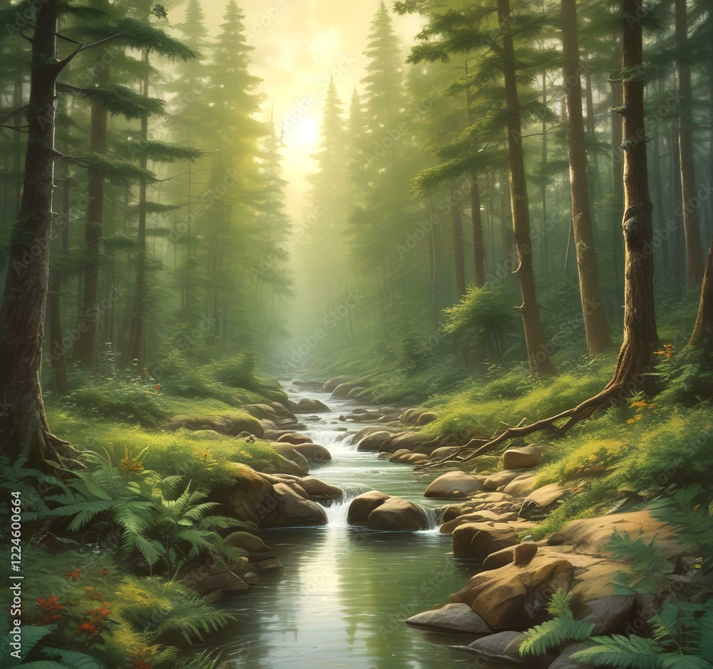 Fototapeta premium Illustration of green world.