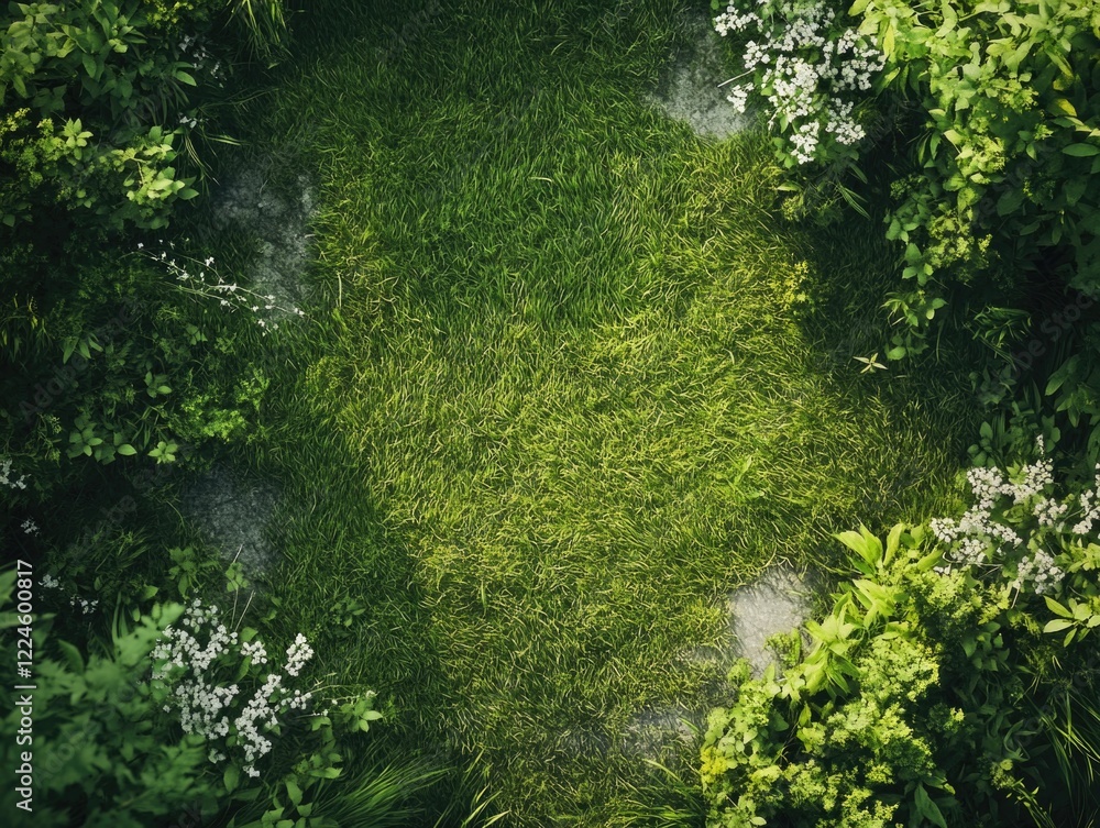 Fototapeta premium Lush Green Field Aerial View