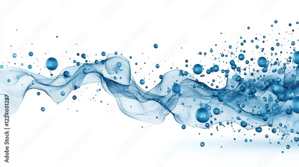 custom made wallpaper toronto digitalAbstract Blue Liquid Flowing With Geometric Shapes