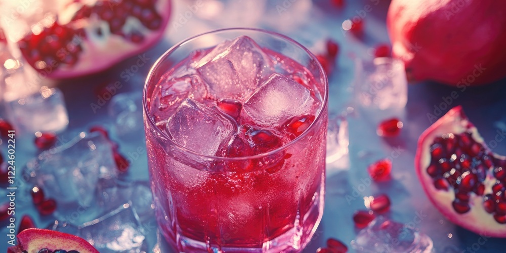 Drink with Ice and Pomegranates Drink with Ice and Pomegranates