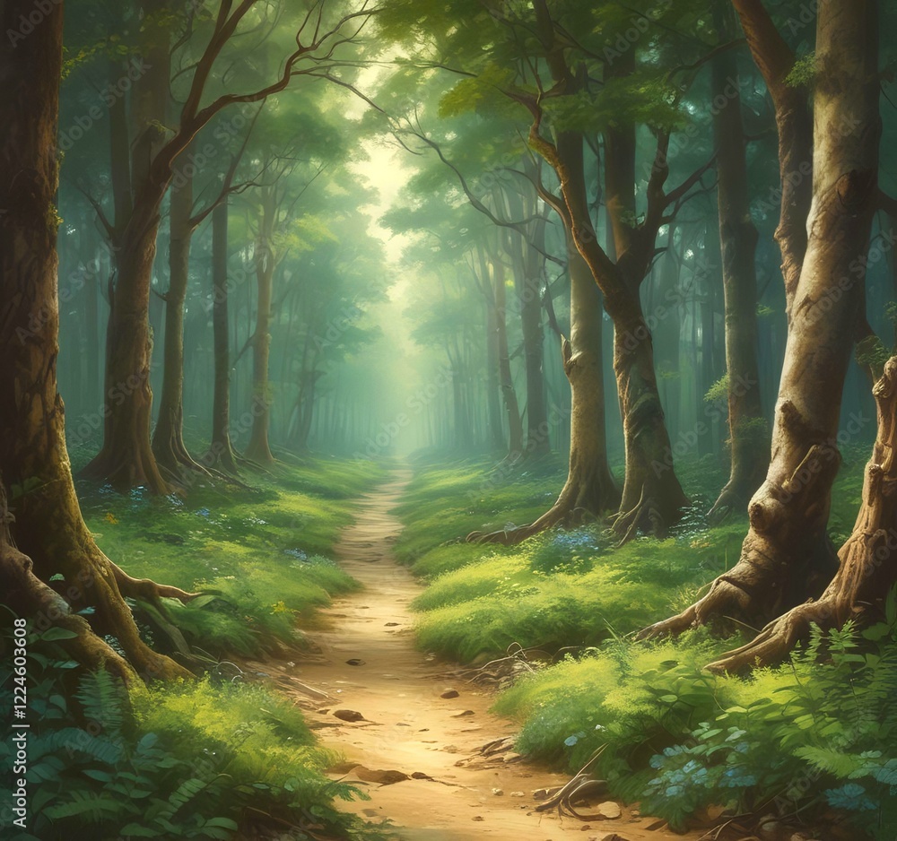 Obraz premium Illustration of green world.