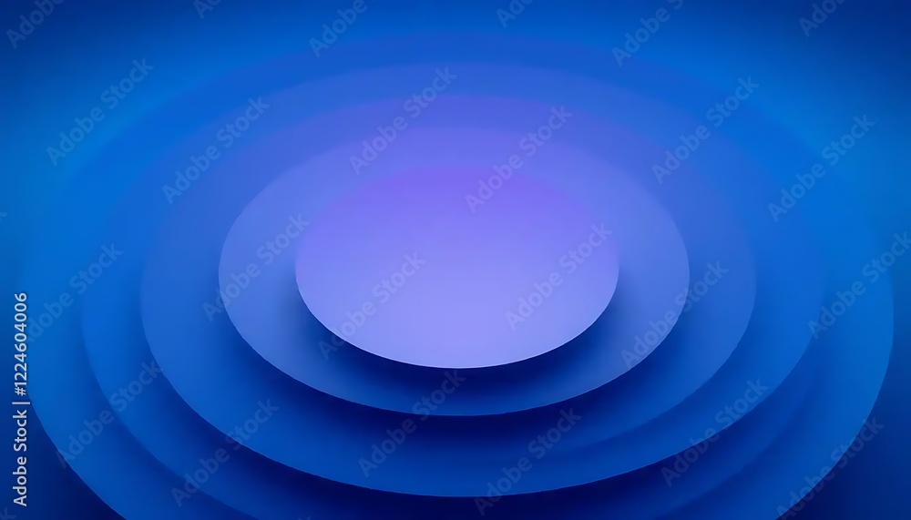 Obraz premium Abstract concentric circles in shades of blue
