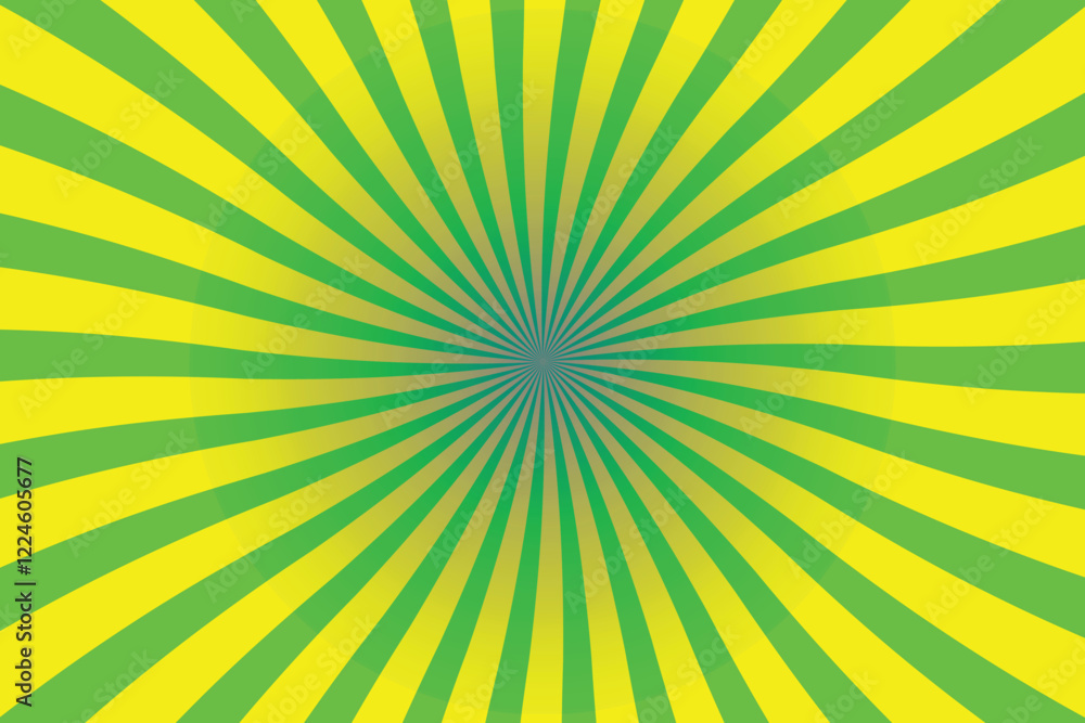 Obraz premium Vibrant Green and Yellow Sunburst Background Design