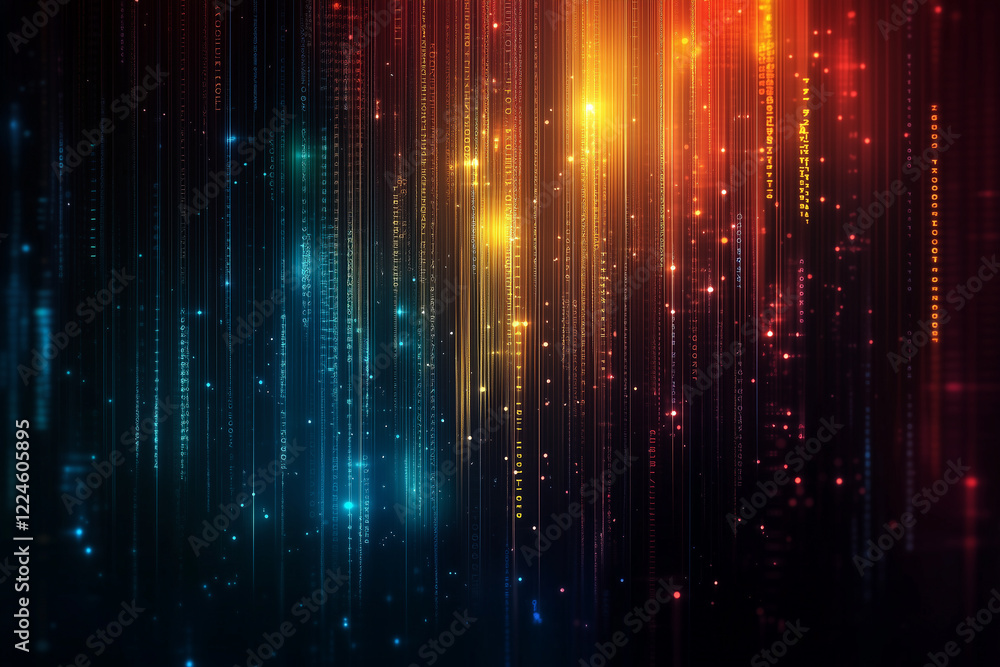 Abstract Glowing Lines Background Digital Art Red Orange Yellow Blue Abstract Glowing Lines Background Digital Art Red Orange Yellow Blue